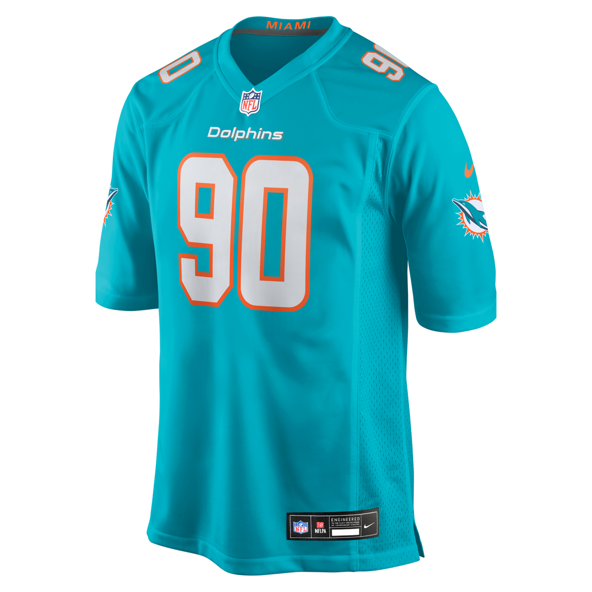 Miami Dolphins Kenneth Grant Aqua Team Game Jersey