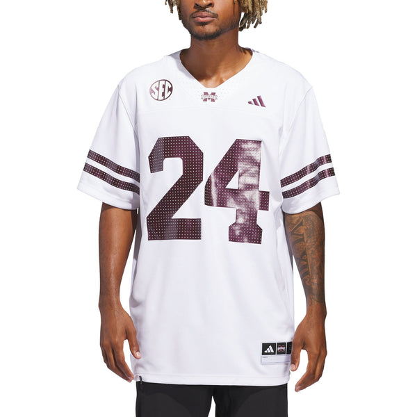 adidas White Mississippi State Bulldogs White Out Jersey