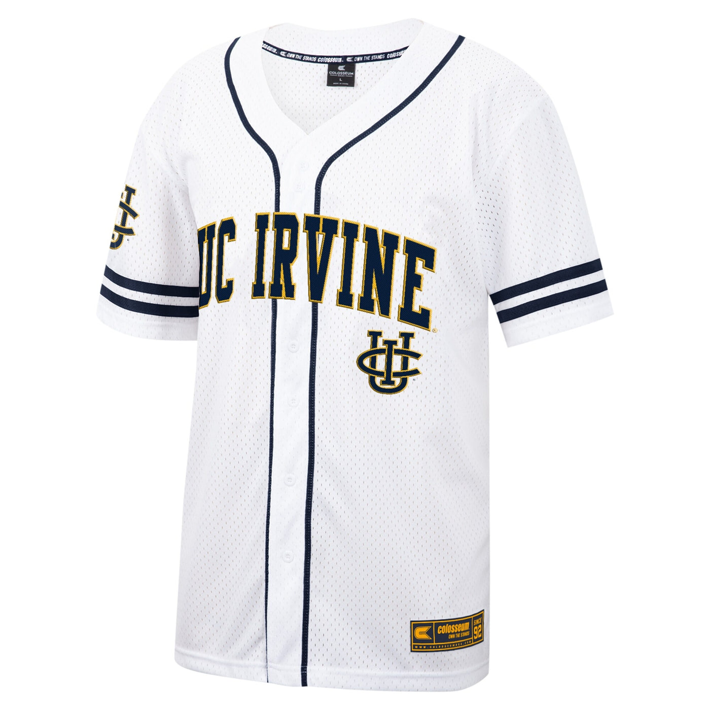 Colosseum White UC Irvine Anteaters Free Spirited Mesh Button-Up Baseball Jersey