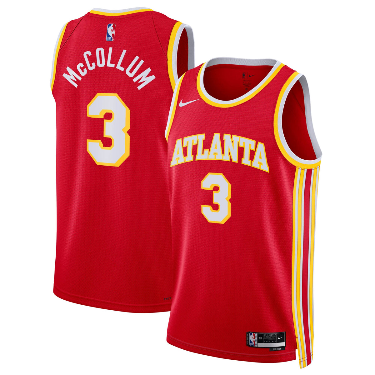 Atlanta Hawks Icon Edition Swingman Jersey - Red - CJ McCollum -