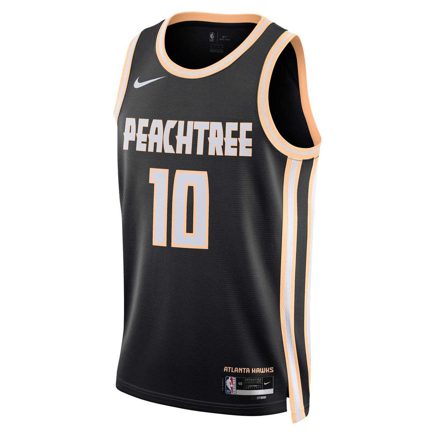 Atlanta Hawks Nike 2025/26 City Edition Swingman Jersey - Black - Zaccharie Risacher