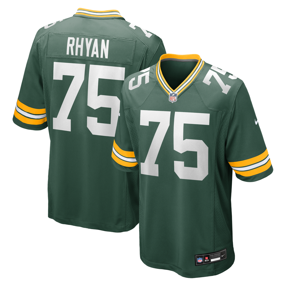 Green Bay Packers Sean Rhyan Green Game Player Jersey