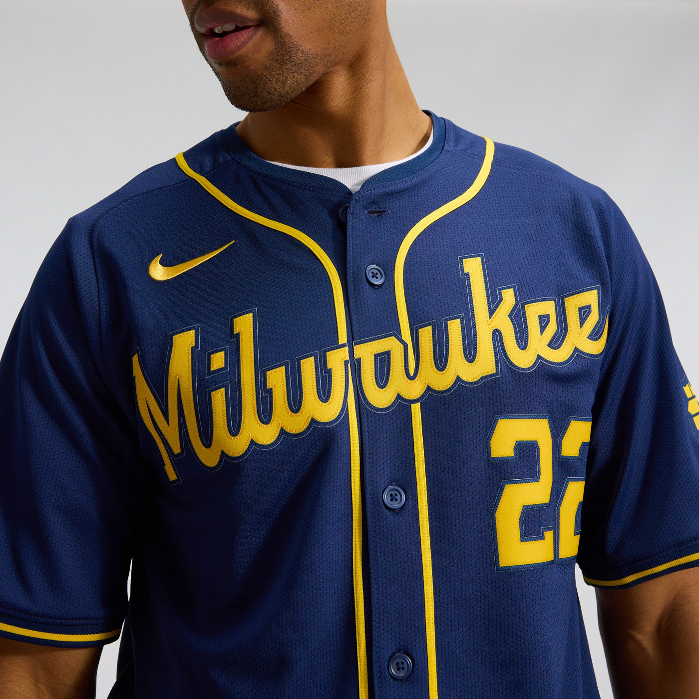 Milwaukee Brewers Christian Yelich Nike Navy Alternate Limited Jersey