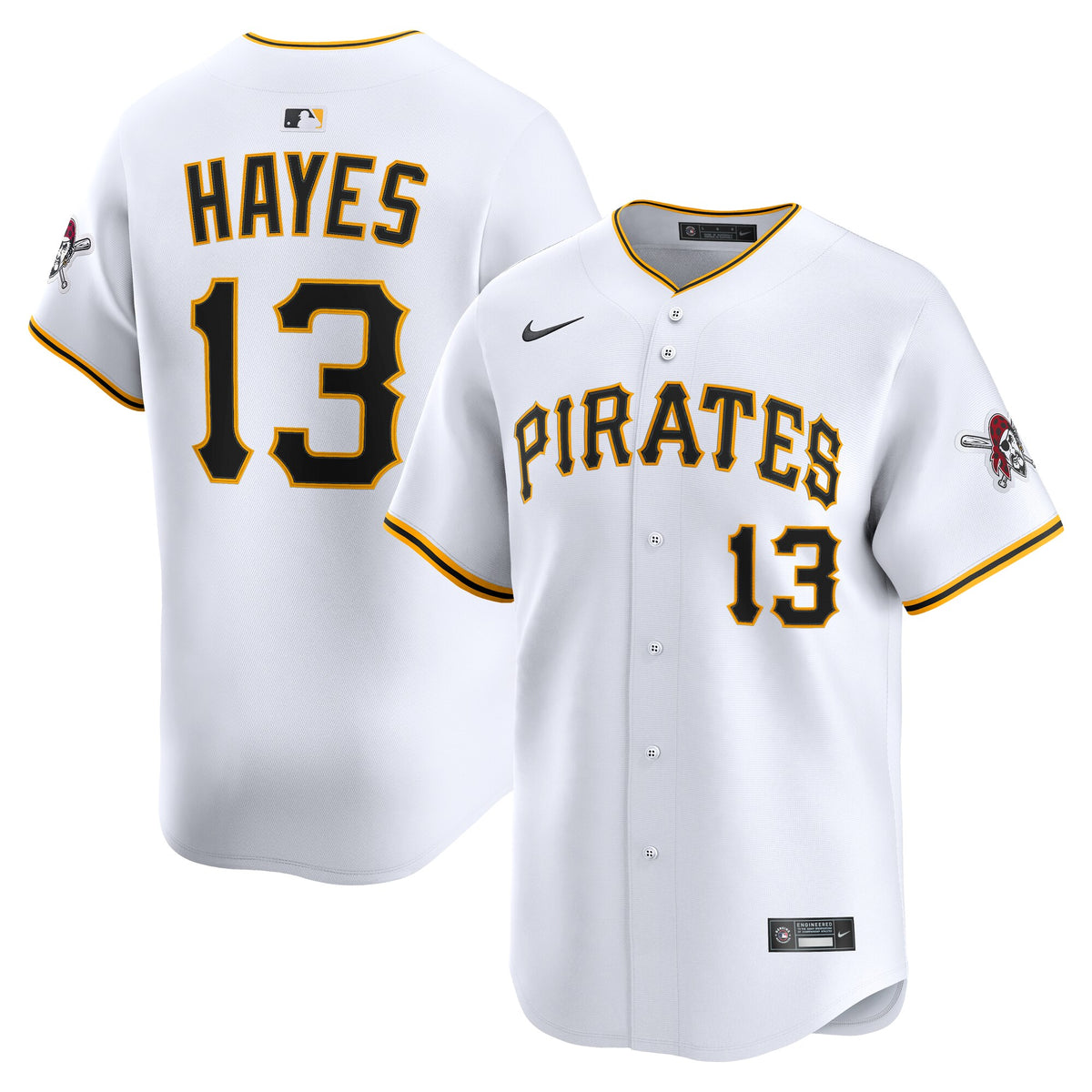 Pittsburgh Pirates Ke'Bryan Hayes White Home Limited Player Jersey