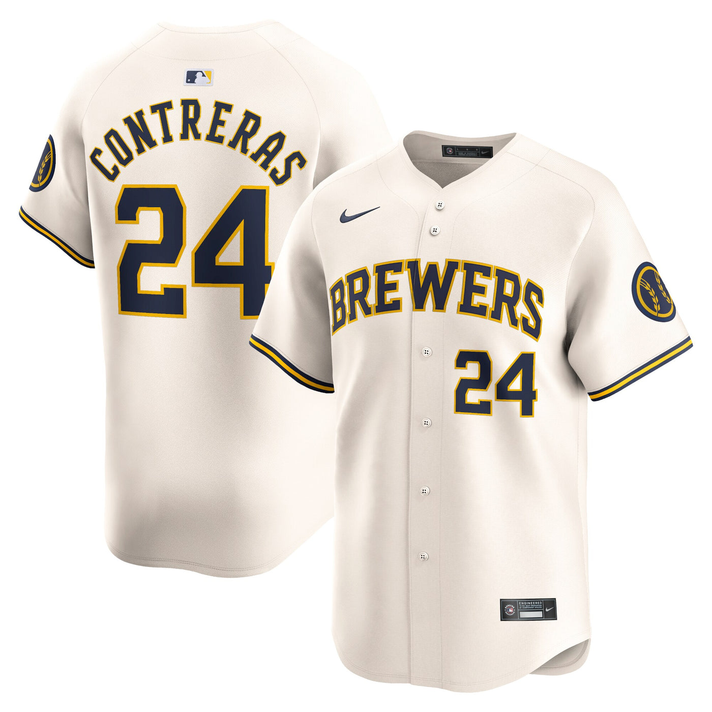 Milwaukee Brewers William Contreras Nike Cream Home Limited Player Jersey