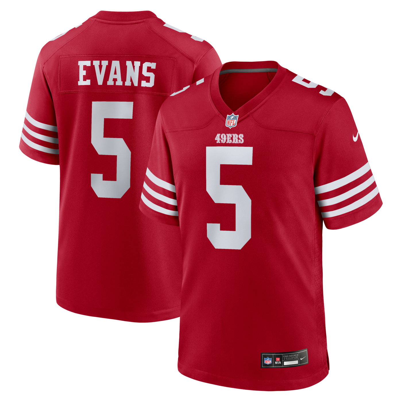 San Francisco 49ers Mike Evans Nike Scarlet Game Jersey