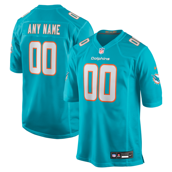 Miami Dolphins Nike Aqua Custom Game Jersey