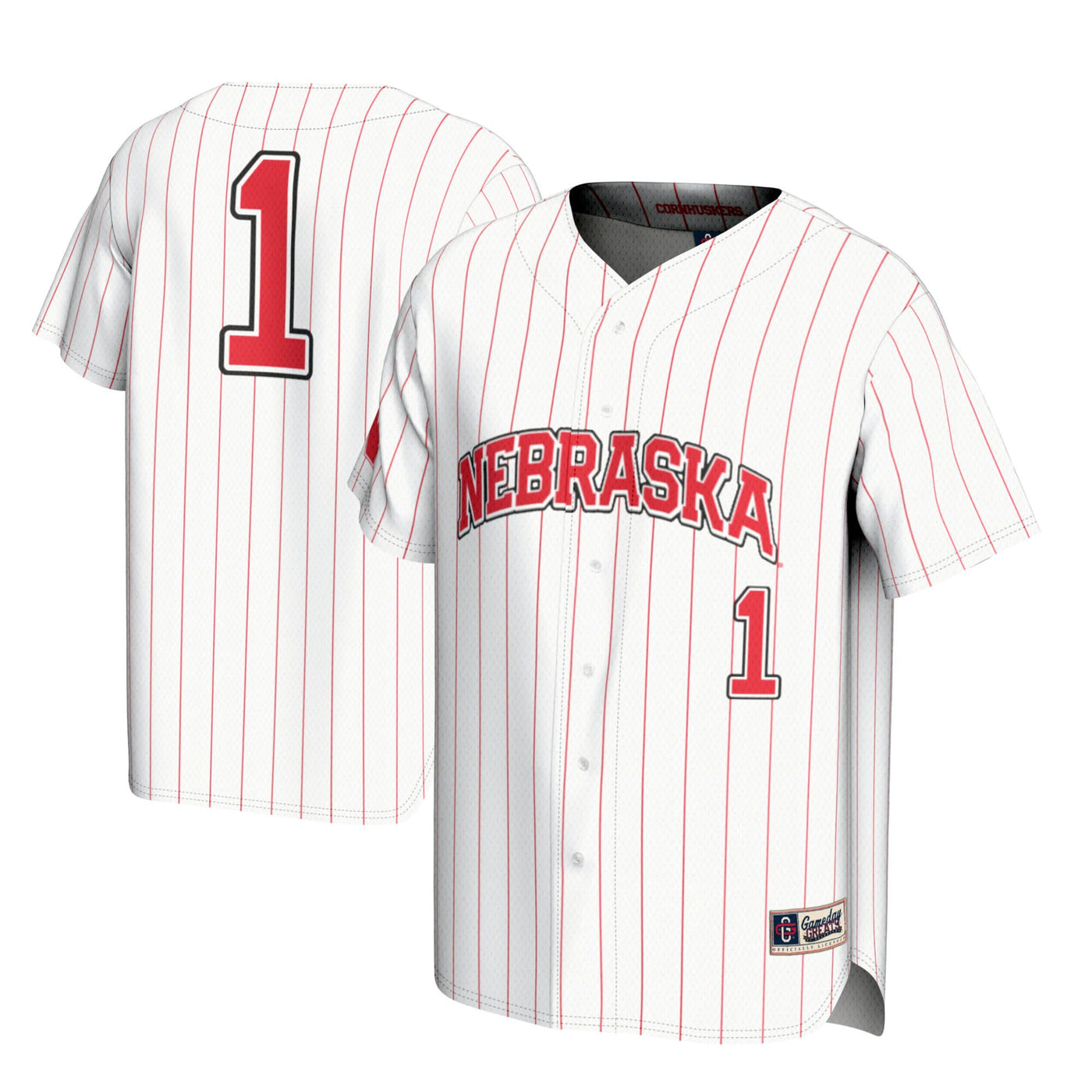 GameDay Greats #1 White Nebraska Huskers Lightweight Baseball Jersey