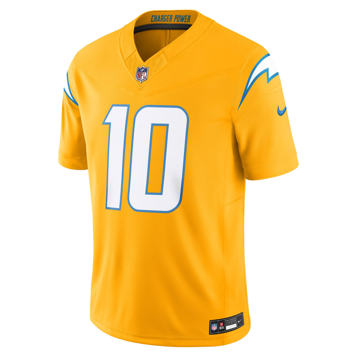 Los Angeles Chargers Justin Herbert Gold Alternate Charger Power Vapor F.U.S.E. Limited Jersey