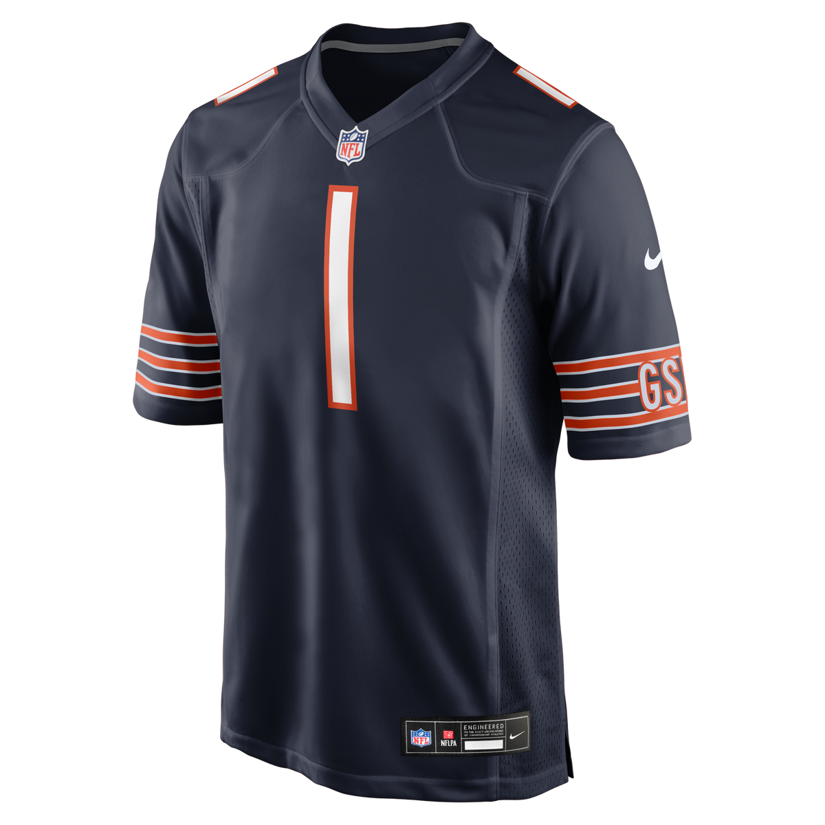 Chicago Bears Number 1 Groom Navy Game Jersey