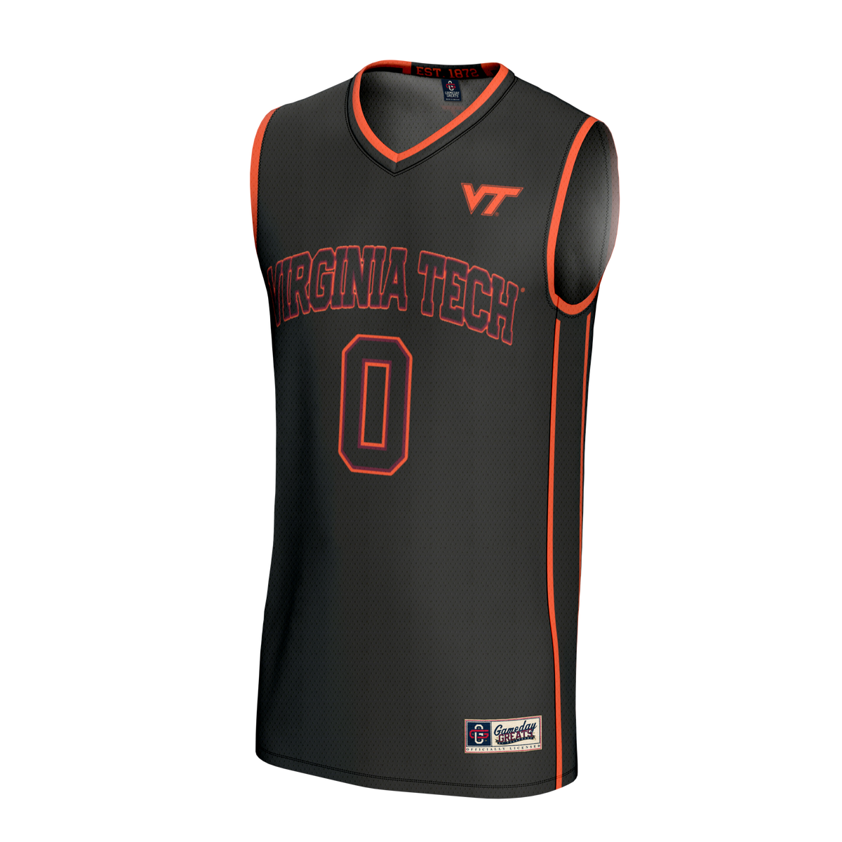 #0 Virginia Tech Hokies GameDay Greats Lightweight Collegiate Basketball Fashion Jersey - Black