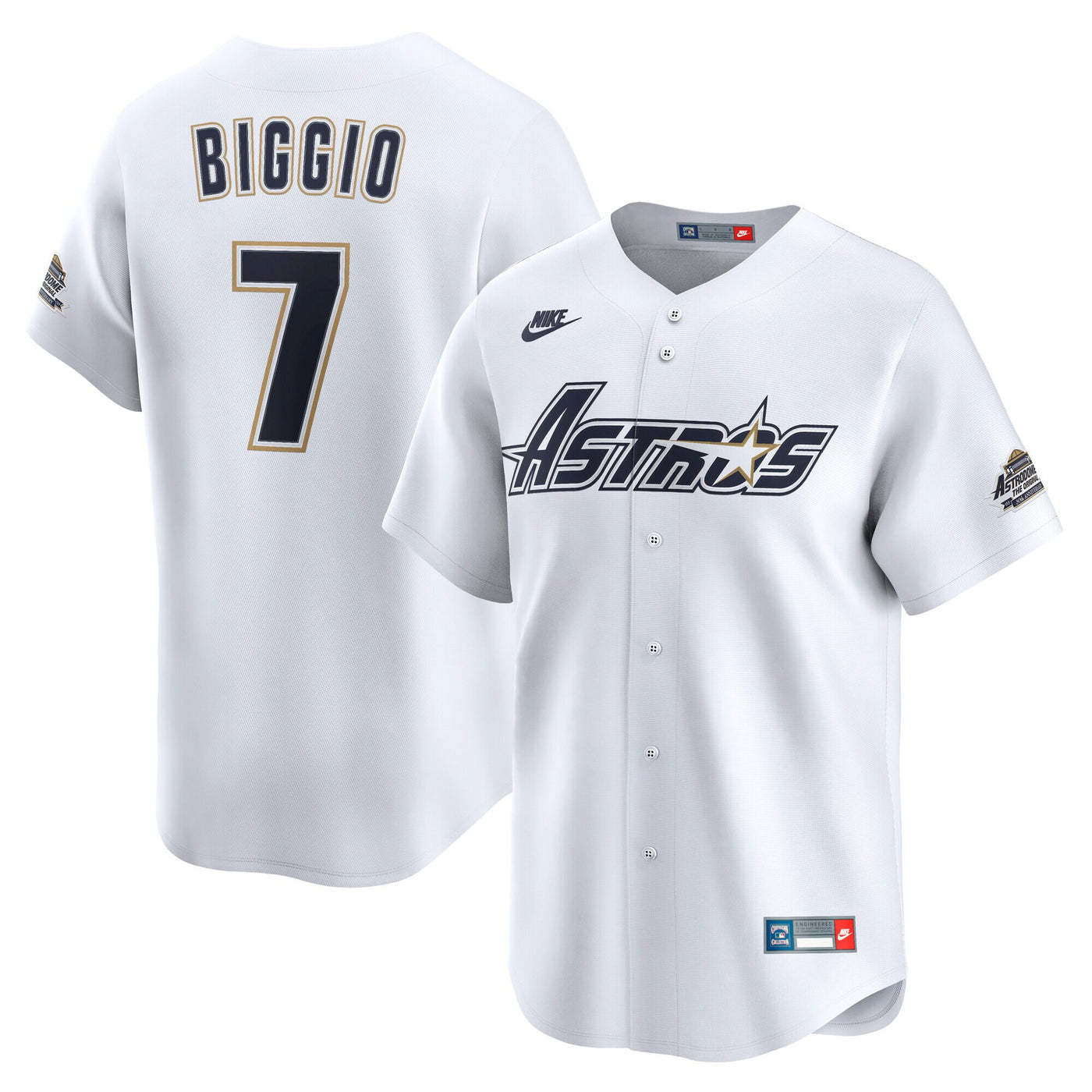Houston Astros Craig Biggio Nike White Throwback Cooperstown Collection Limited Jersey