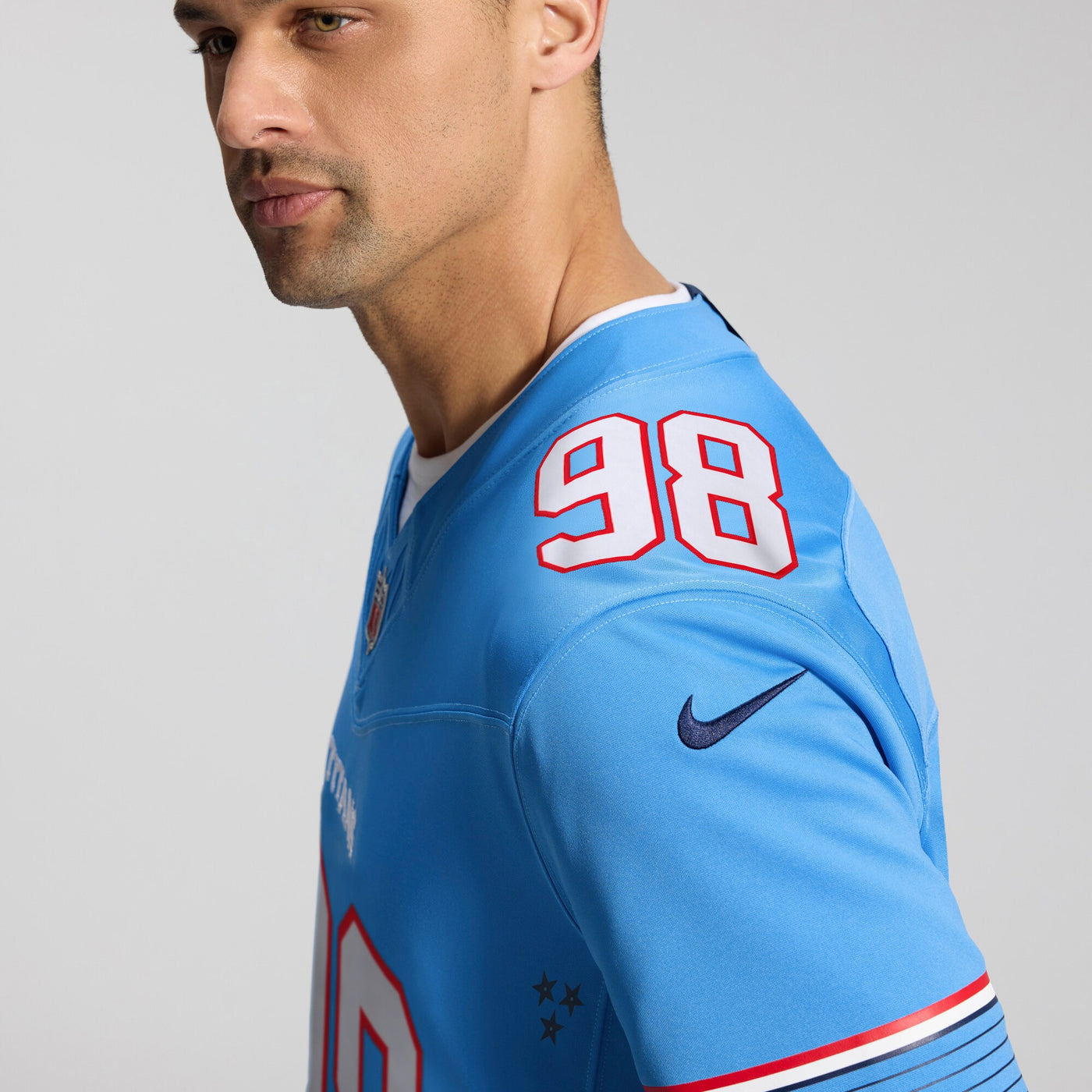 Tennessee Titans Jeffery Simmons Nike Light Blue Team Vapor F.U.S.E. Stitched Limited Jersey