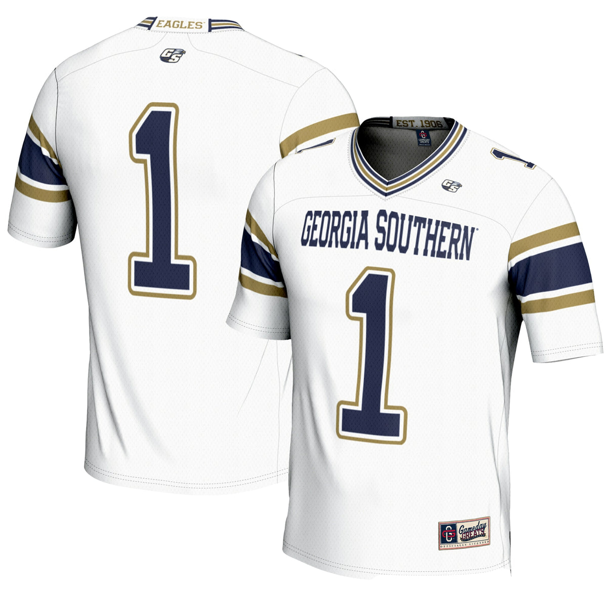 #1 Georgia Southern Eagles GameDay Greats Endzone Football Jersey - White