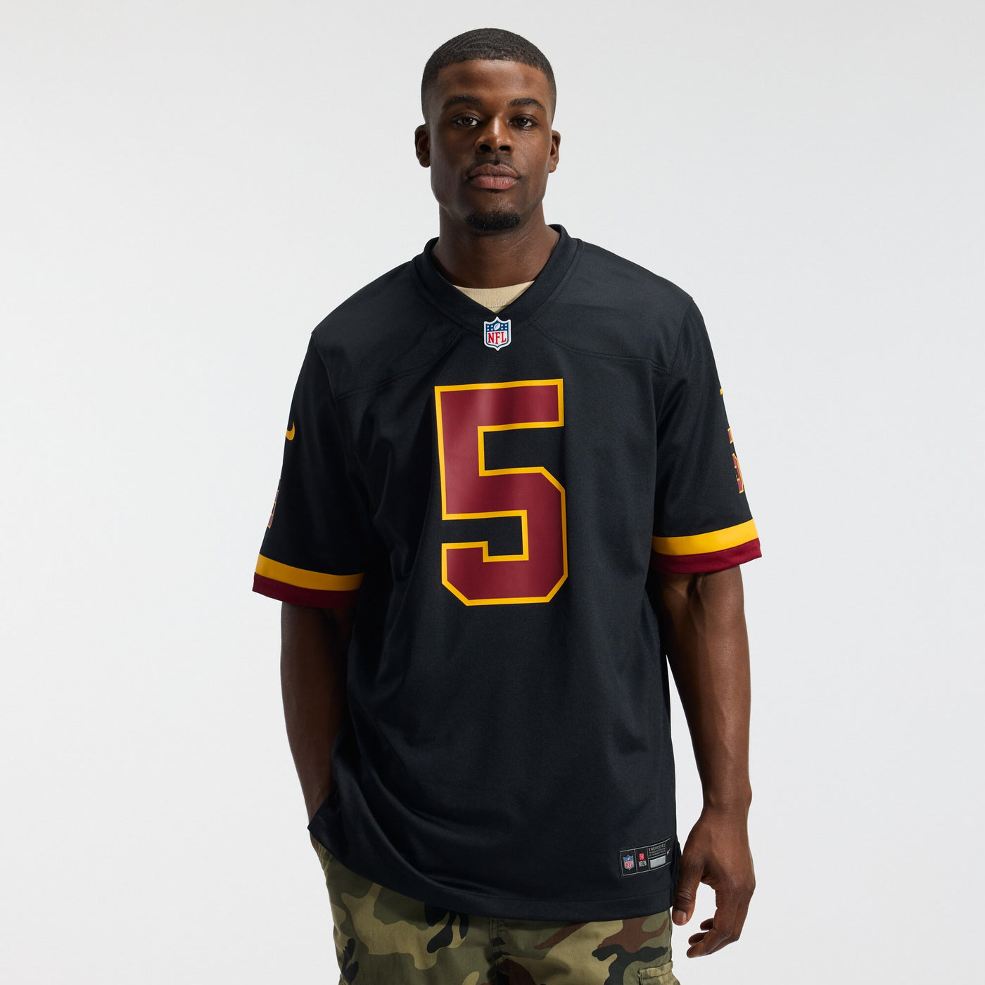 Hail Raiser Washington Commanders Jayden Daniels Nike Black Alternate Game Jersey