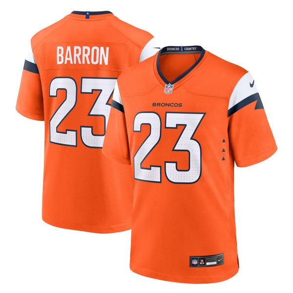 Denver Broncos Jahdae Barron Nike Orange Team Game Jersey