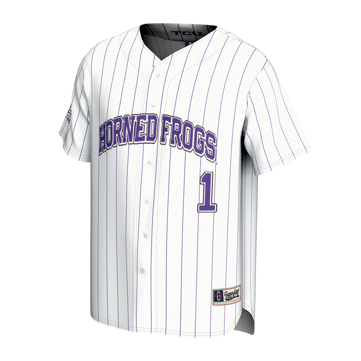 GameDay Greats White TCU Horned Frogs Lightweight Collegiate Baseball Fashion Jersey