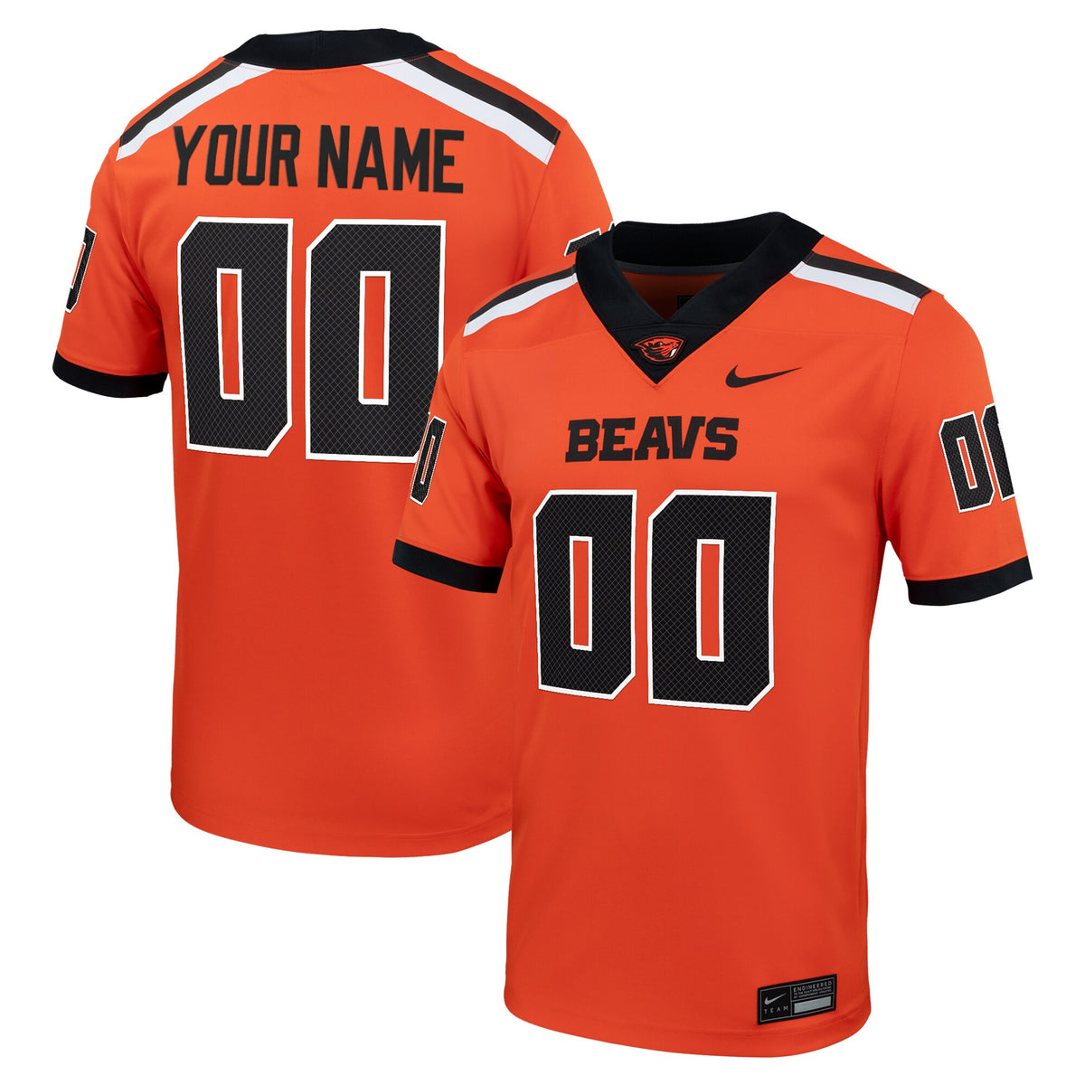 Oregon State Beavers Custom Football Game Jersey - Orange