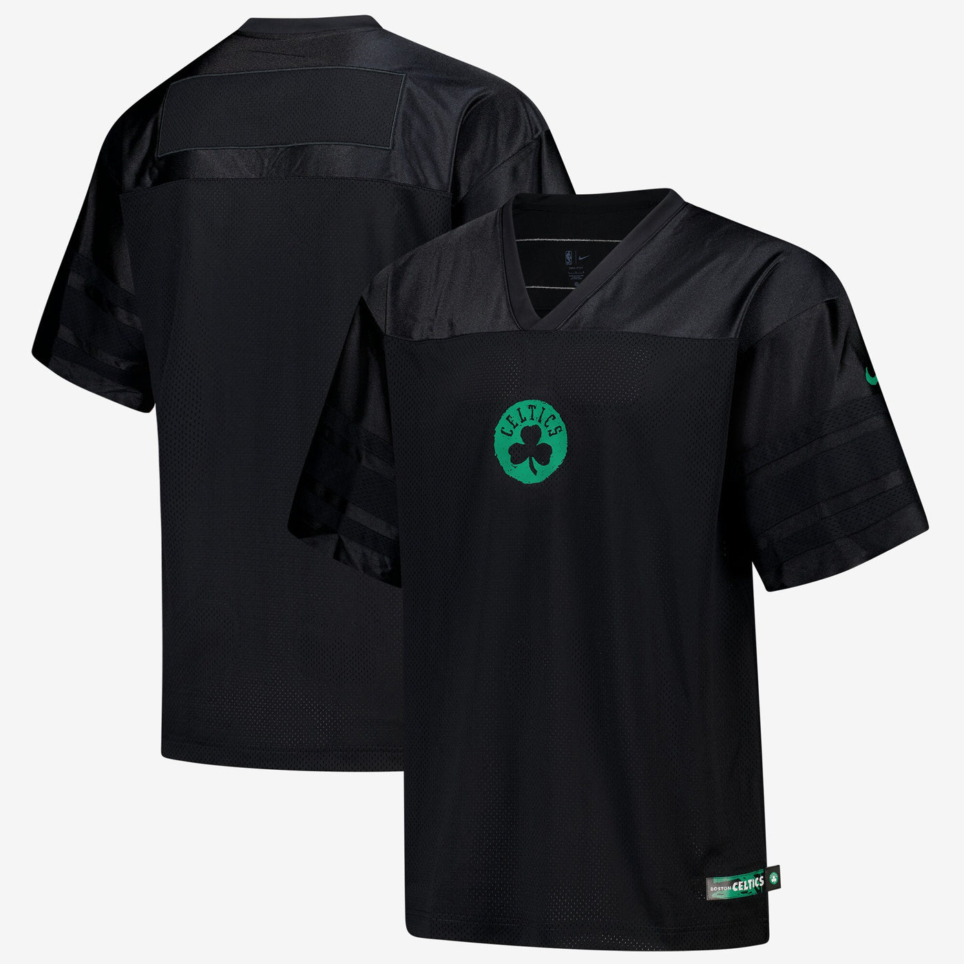 Boston Celtics Nike Courtside Football Jersey - Black -
