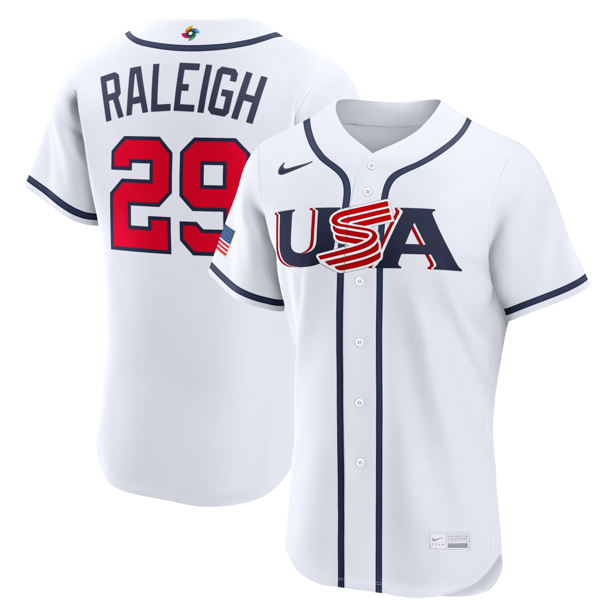 USA Baseball Cal Raleigh White 2026 World Baseball Classic Home Authentic Jersey