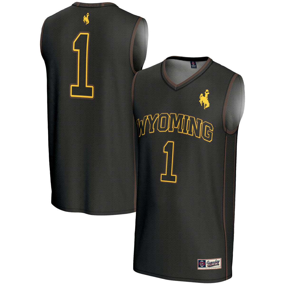 #1 Wyoming Cowboys GameDay Greats Lightweight Basketball Jersey - Black
