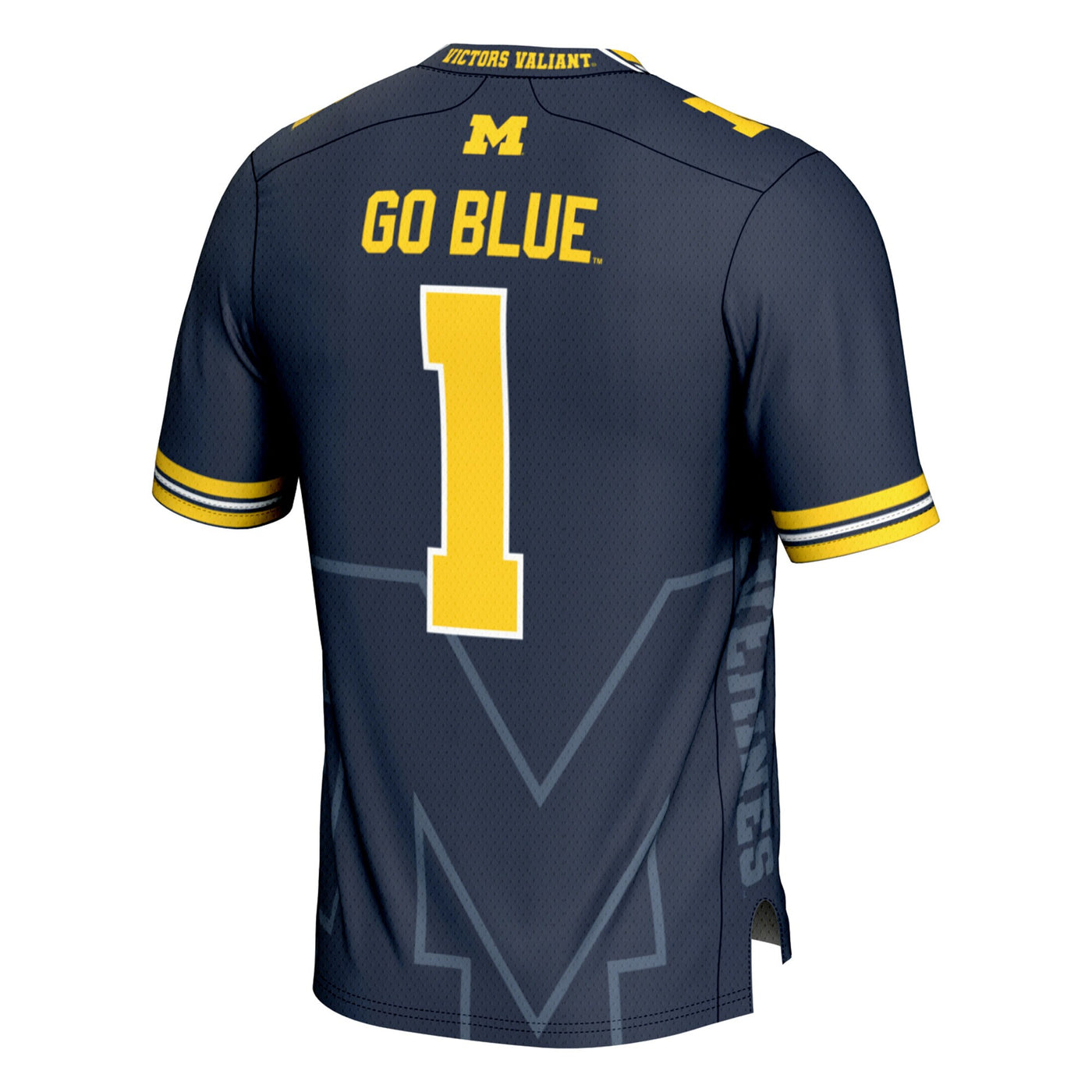 GameDay Greats #1 Navy Michigan Wolverines Icon Print Football Fashion Jersey