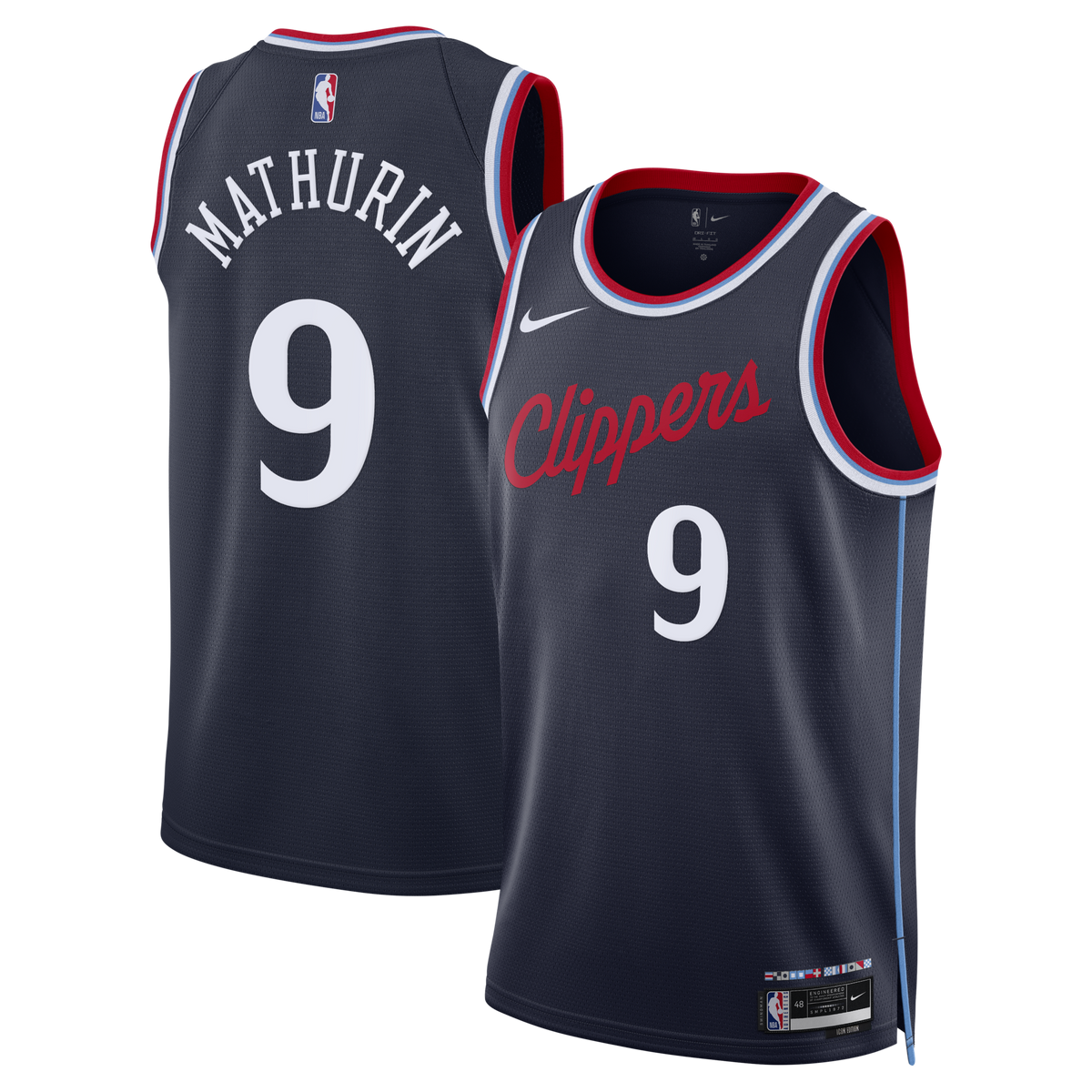 Los Angeles Clippers Replica Icon Edition Swingman Jersey - Navy - Bennedict Mathurin -