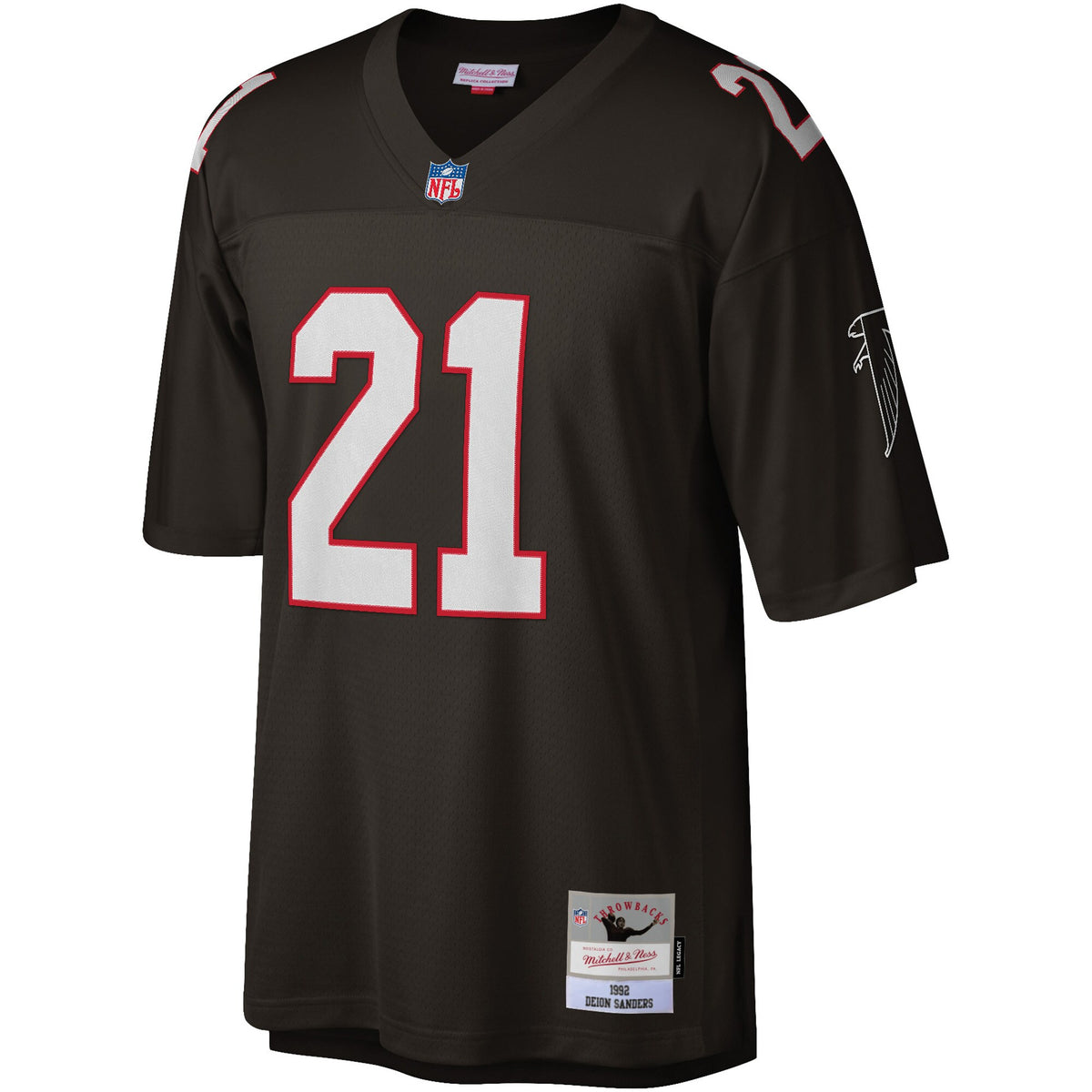 Atlanta Falcons Deion Sanders Mitchell & Ness Black Legacy Replica Jersey