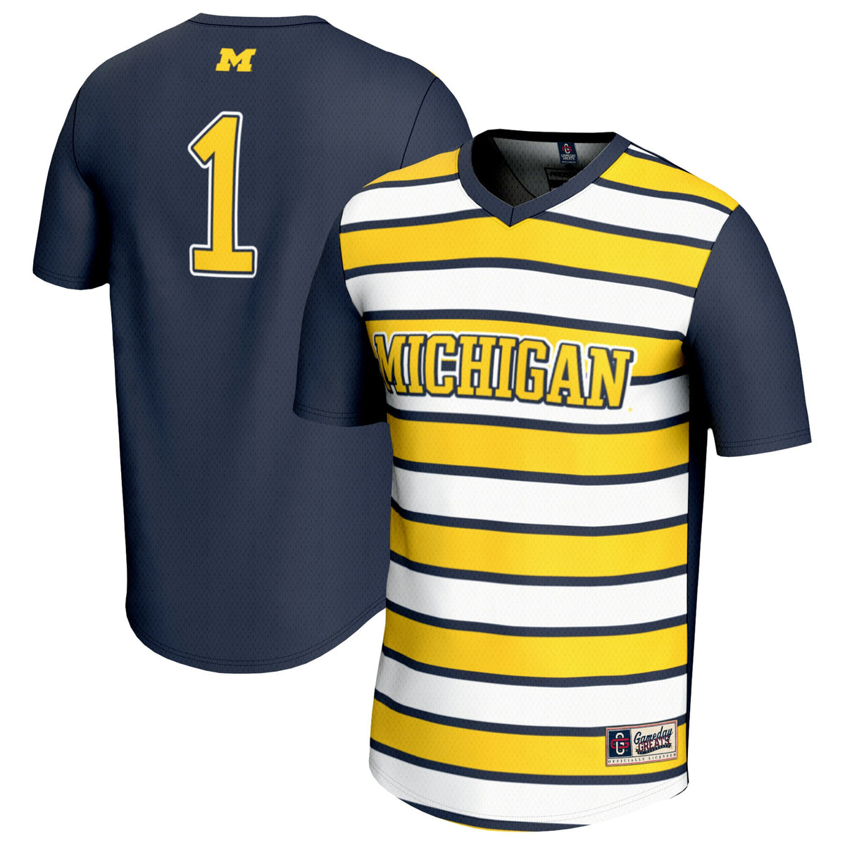 #1 Michigan Wolverines GameDay Greats Lightweight Soccer Fashion Jersey - Navy