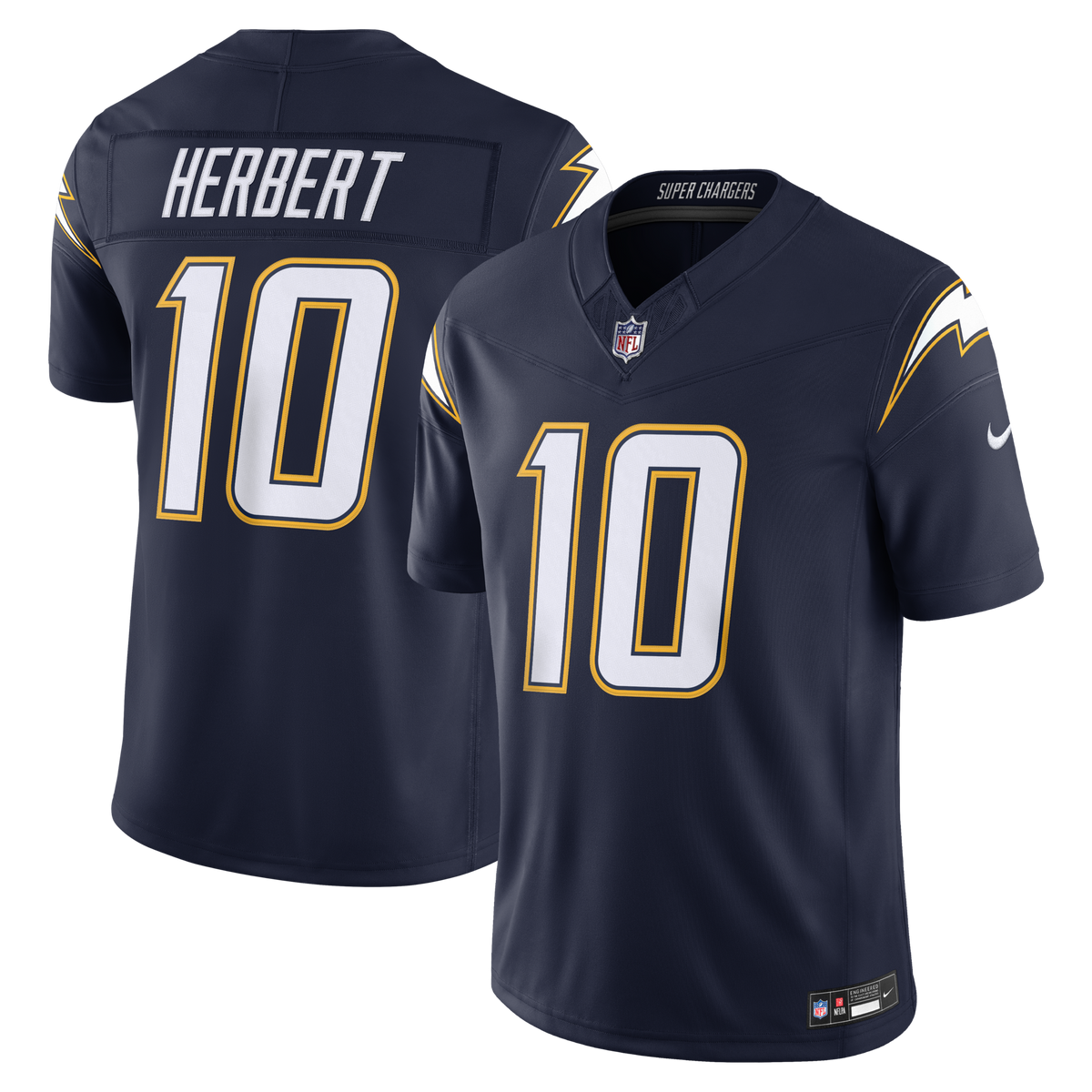Los Angeles Chargers Justin Herbert Navy Alternate Super Chargers Vapor F.U.S.E. Stitched Limited Jersey
