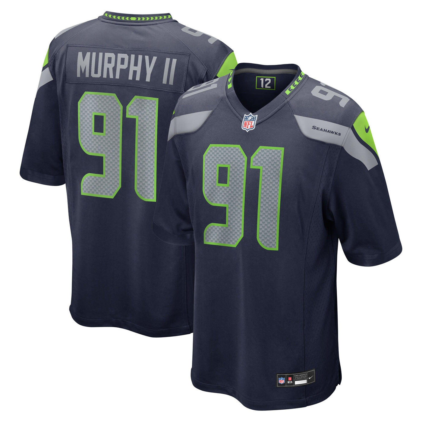 Seattle Seahawks Byron Murphy II Nike College Navy Player Game Jersey