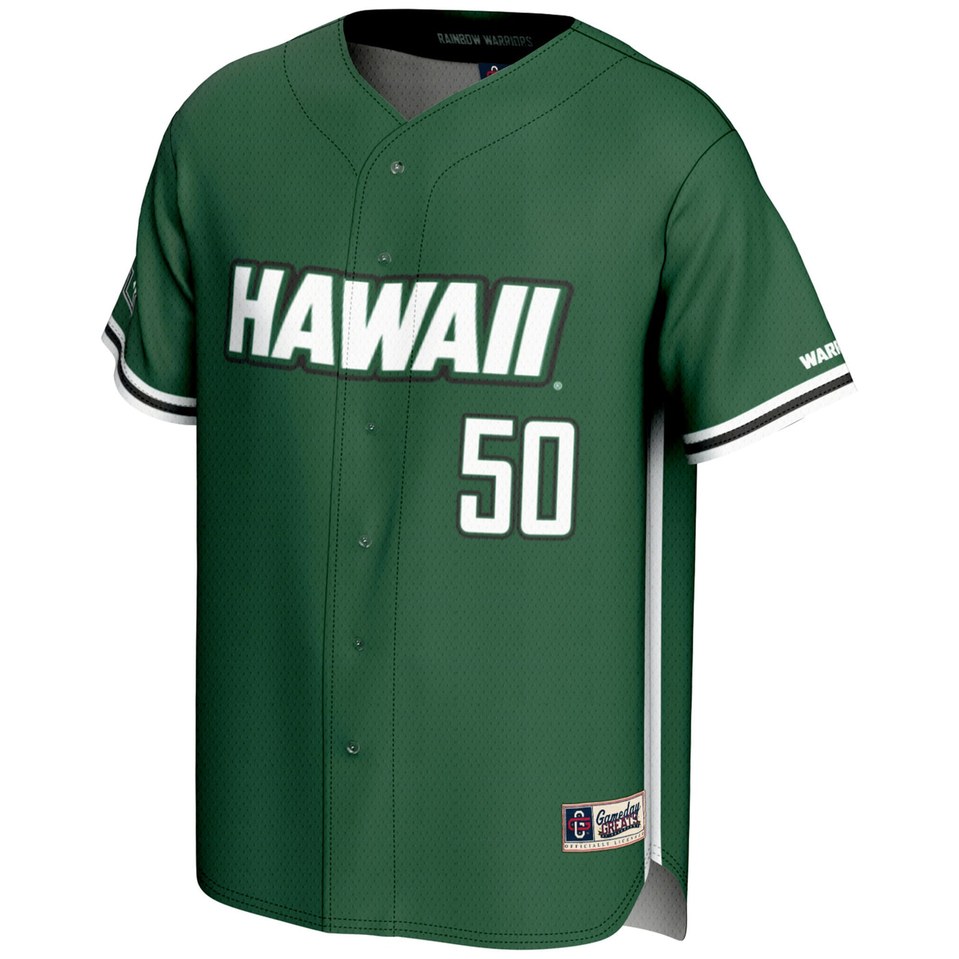 GameDay Greats #1 Green Hawaii Rainbow Warriors Lightweight Baseball Jersey