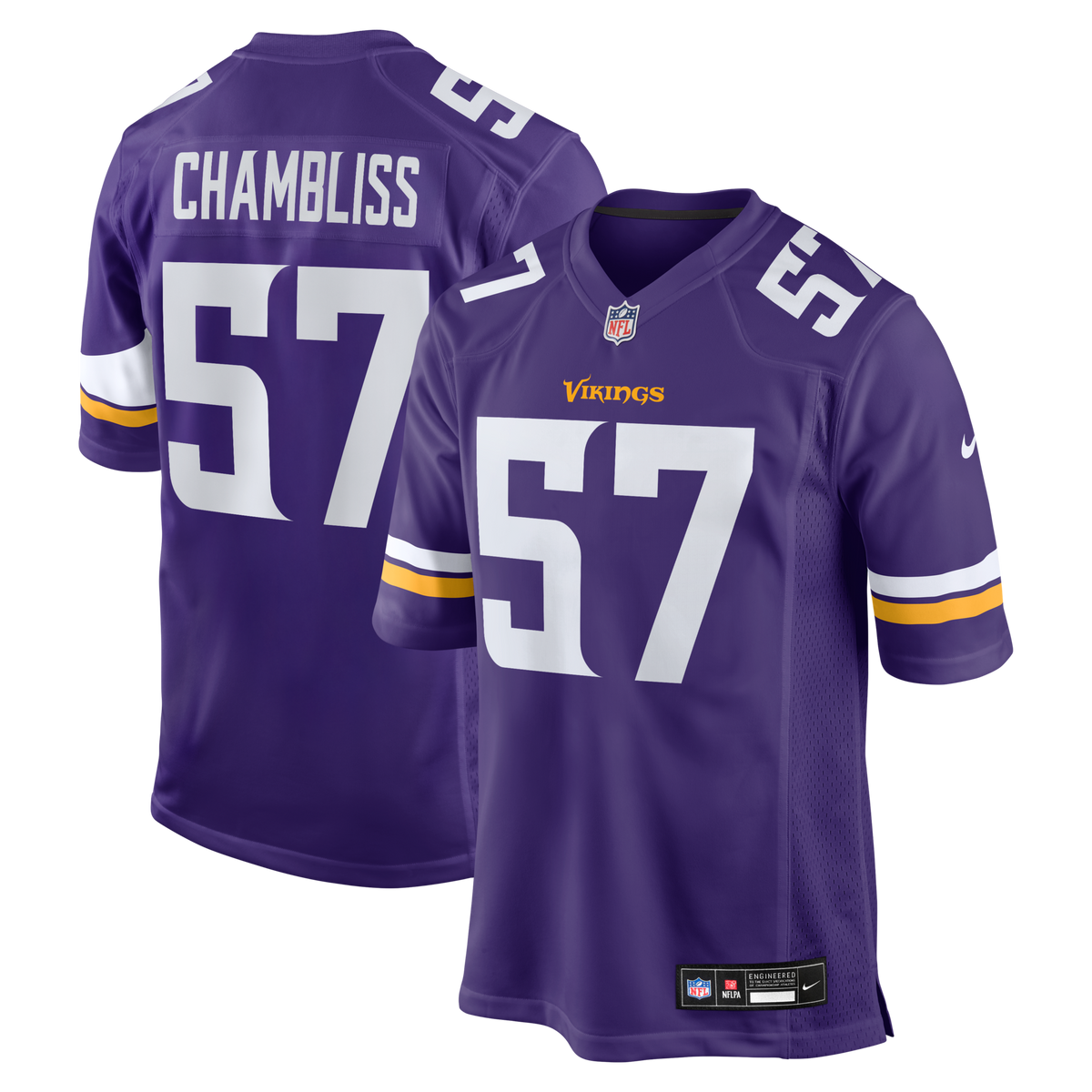 Minnesota Vikings Chaz Chambliss Purple Team Game Jersey