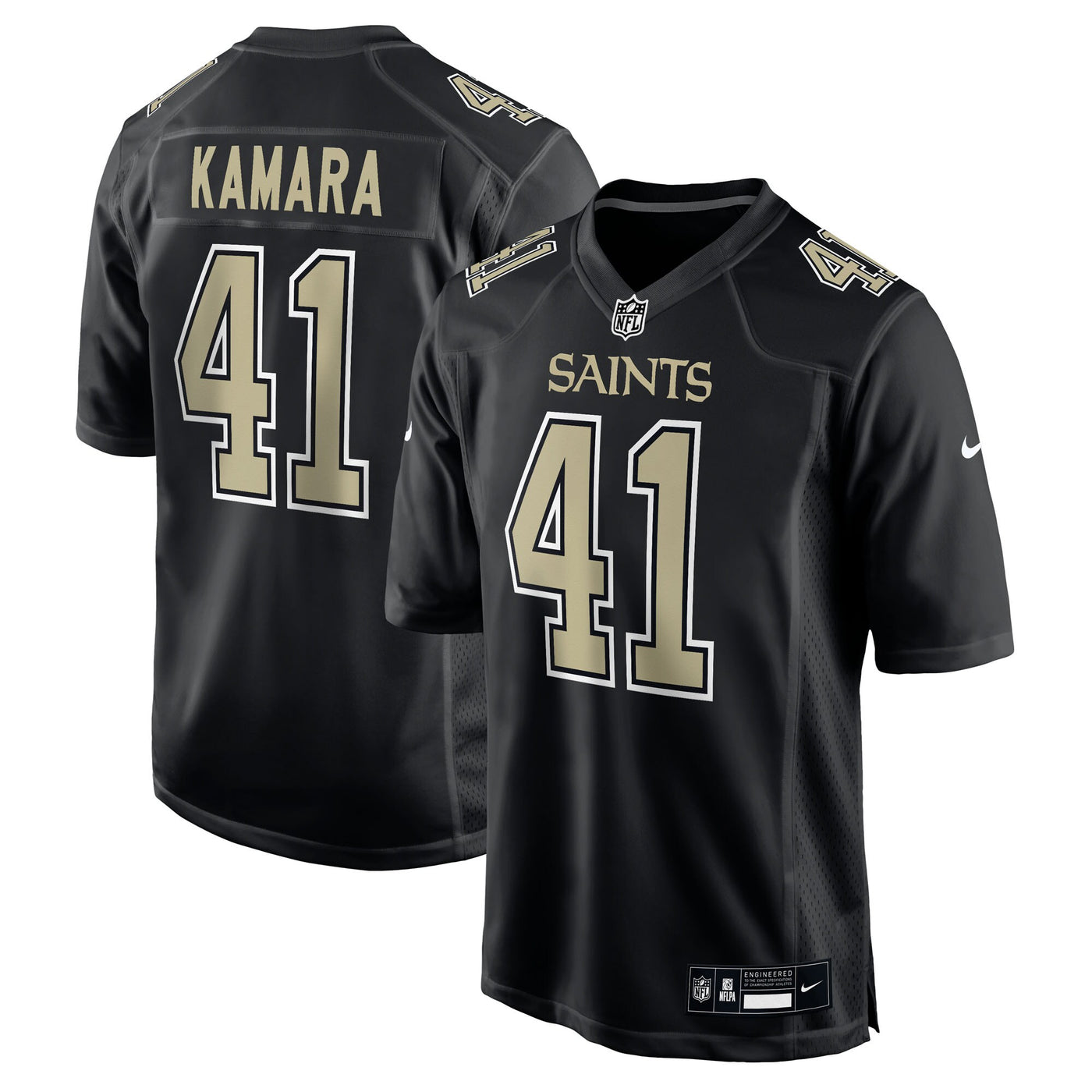 New Orleans Saints Alvin Kamara Nike Carbon Black Fashion Game Jersey