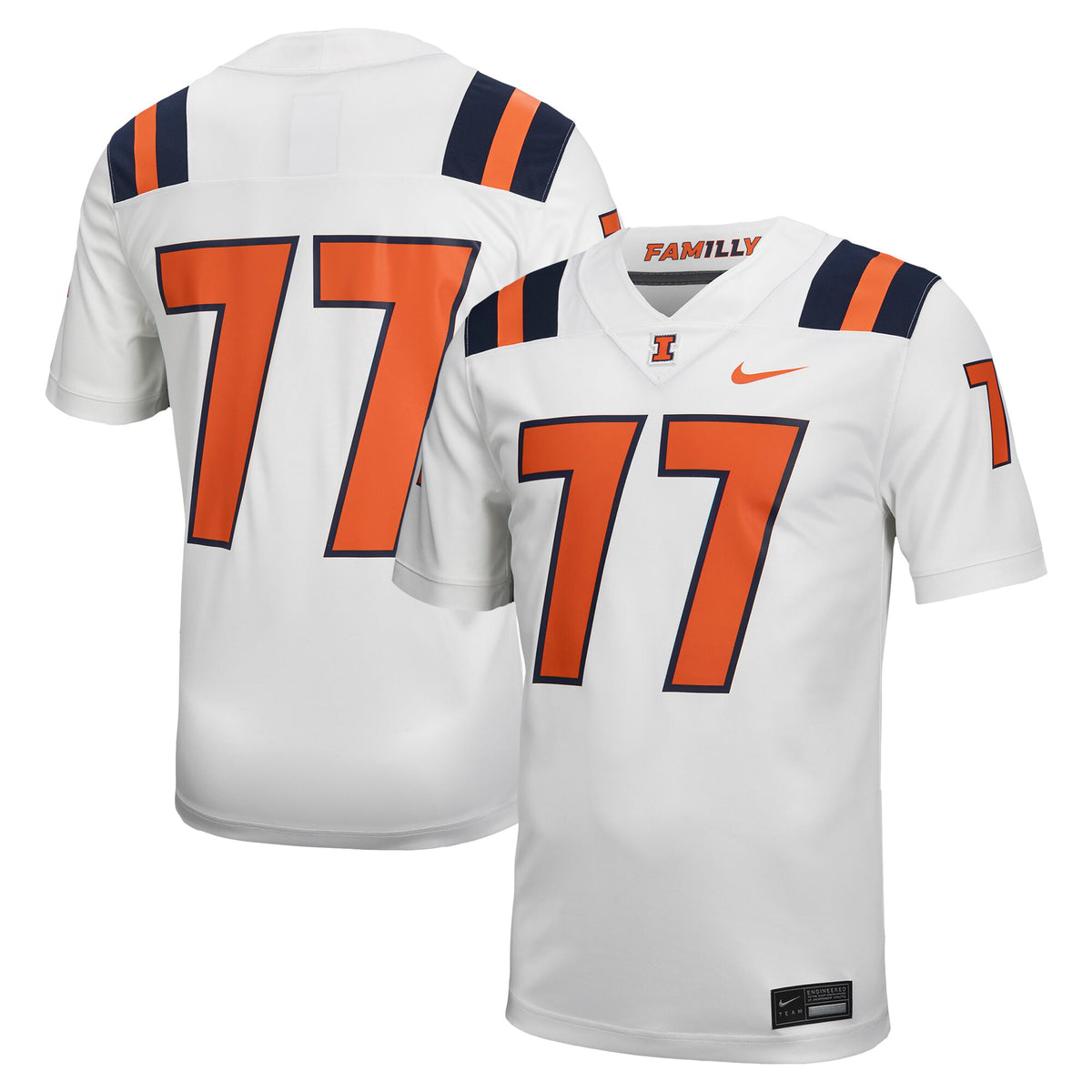 #77 Illinois Fighting Illini Untouchable Football Jersey – White