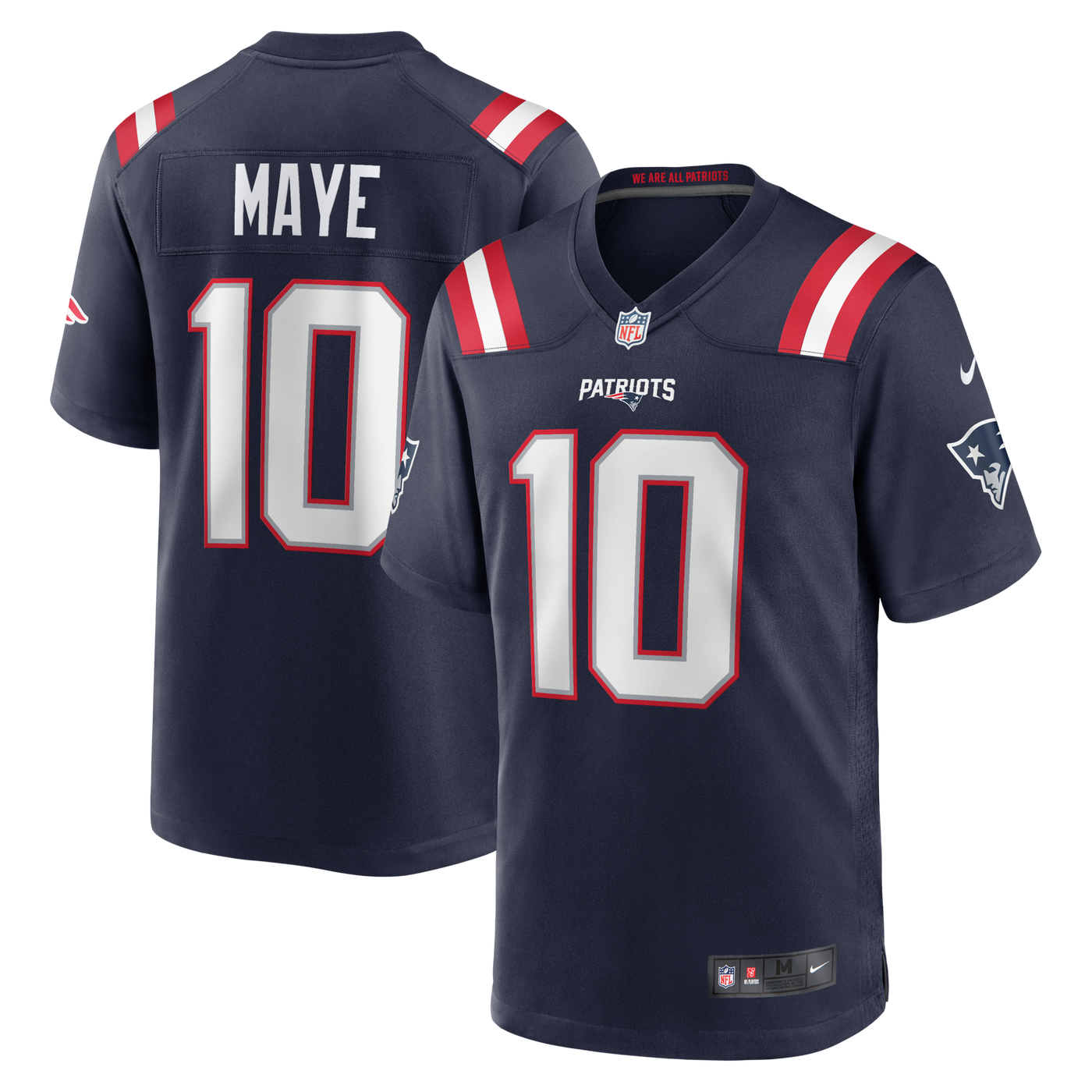 New England Patriots Drake Maye Nike Navy Player Game Jersey