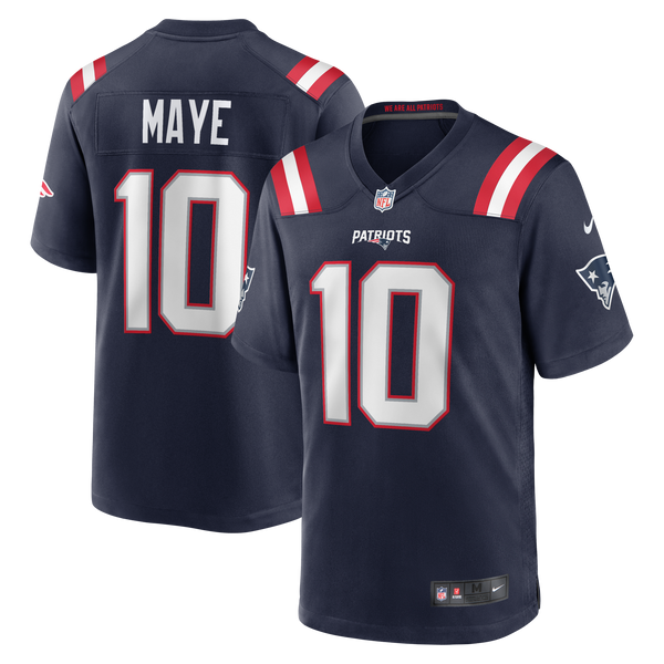 New England Patriots Drake Maye Nike Navy Player Game Jersey