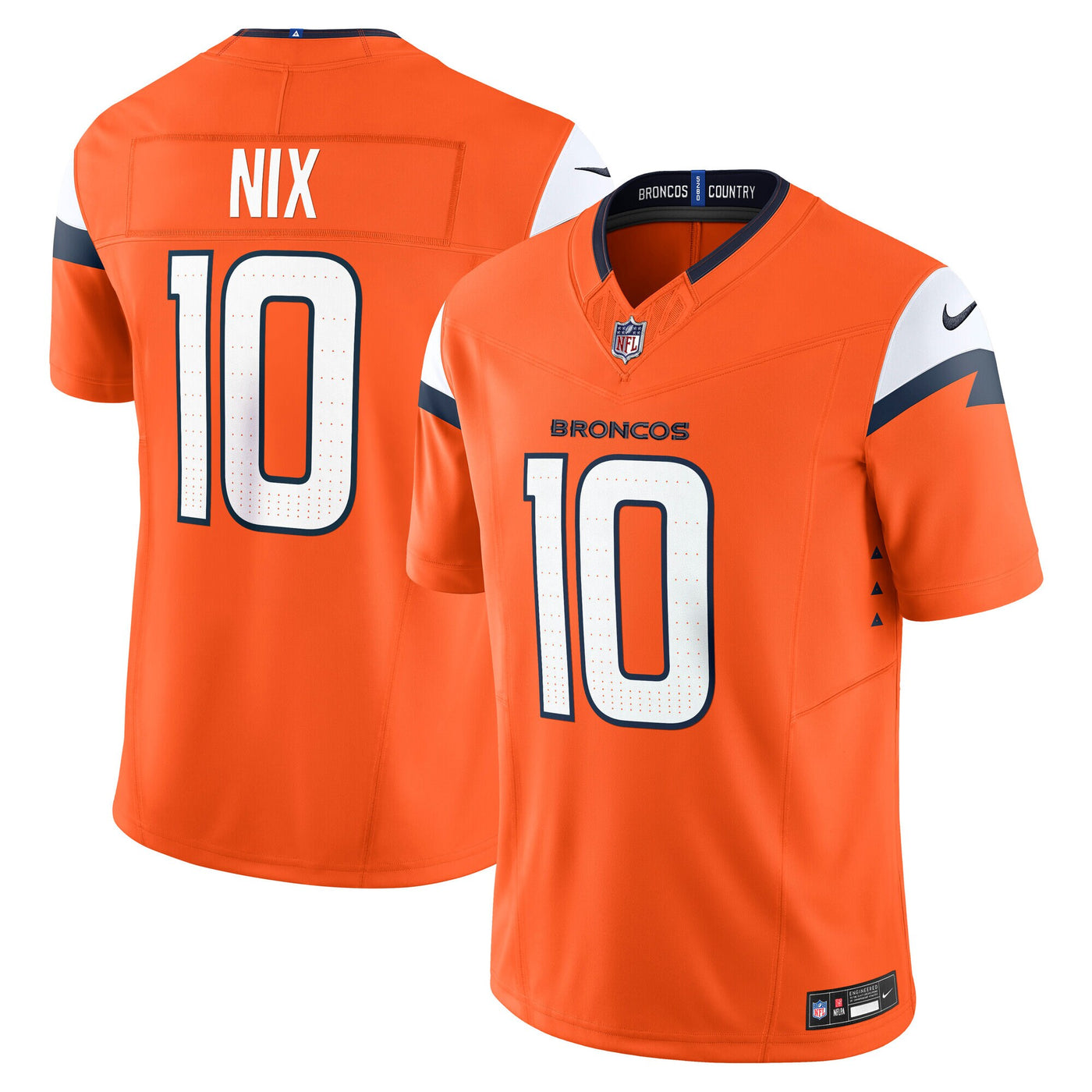 Denver Broncos Bo Nix Nike Orange Vapor F.U.S.E. Limited Jersey