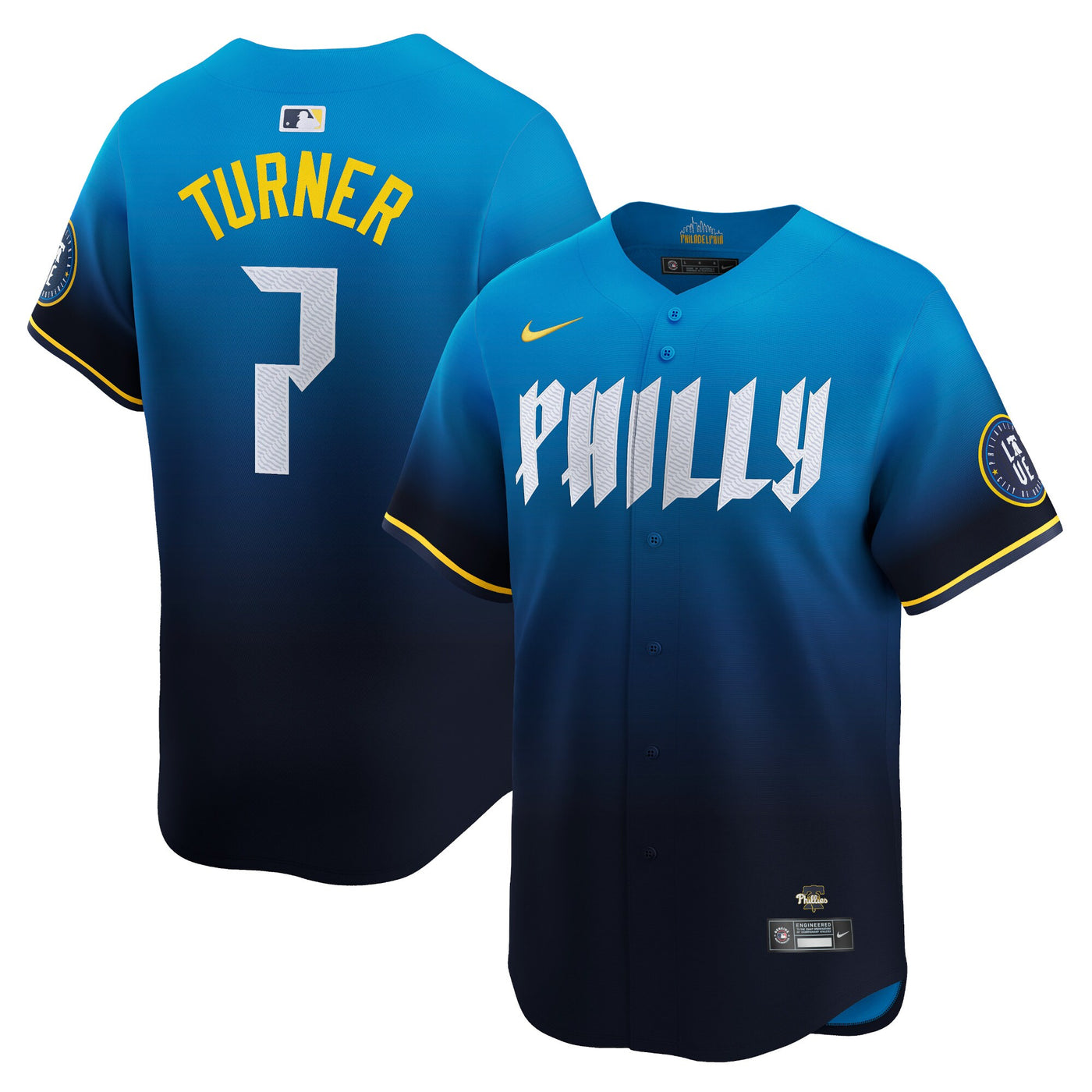 Philadelphia Phillies Trea Turner Nike Blue 2024 City Connect Limited Player Jersey