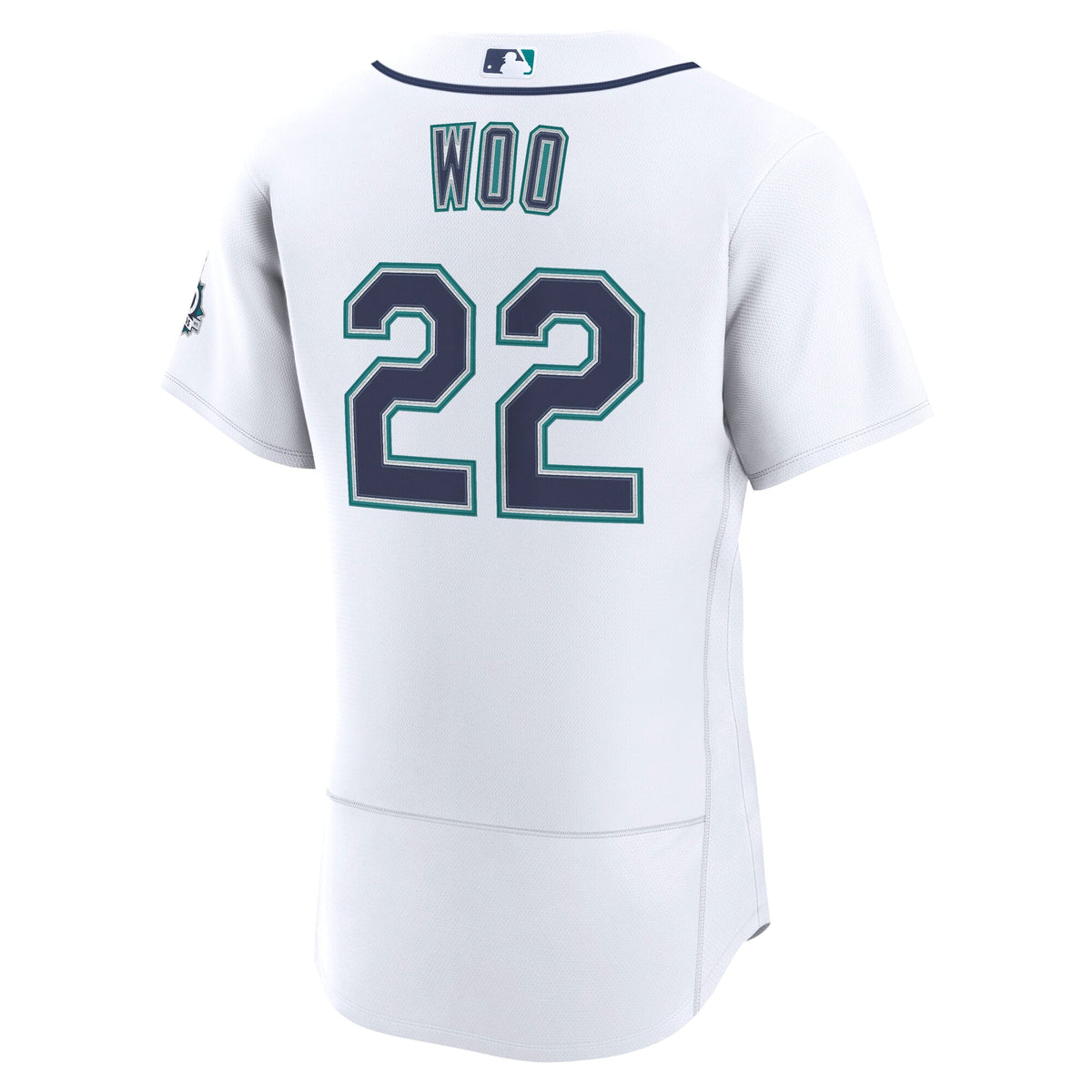 Seattle Mariners Bryan Woo Nike White Home 50th Season Authentic Jersey