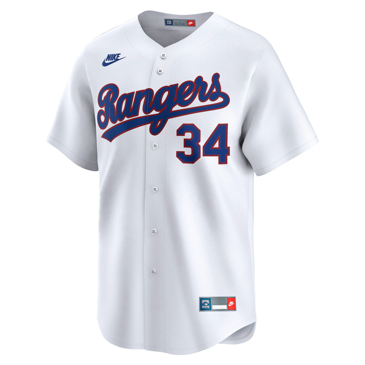 Texas Rangers Nolan Ryan Nike White Throwback Cooperstown Collection Limited Jersey