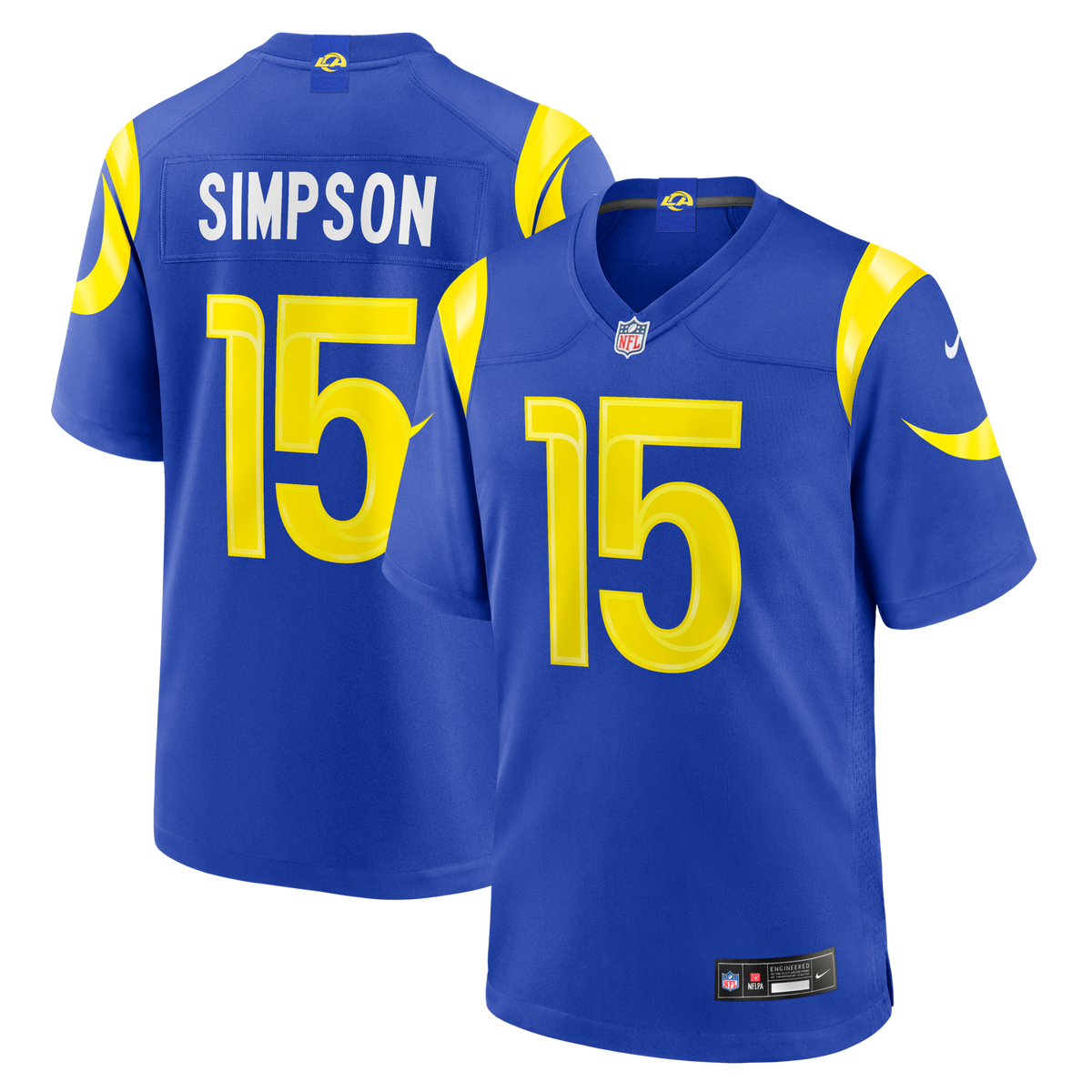 Los Angeles Rams Ty Simpson Royal 2026 NFL Draft First Round Pick No. 13 Team Game Jersey