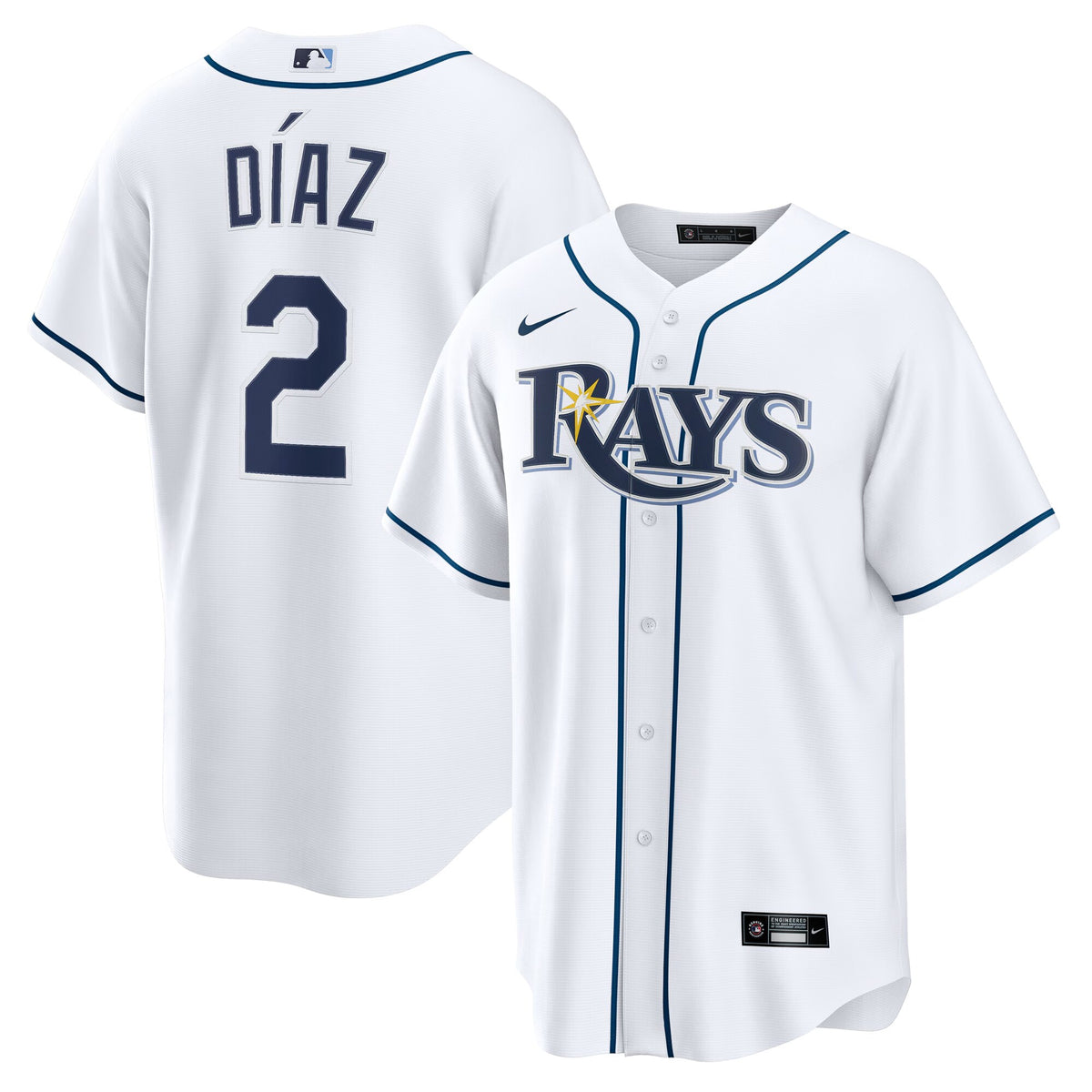 Tampa Bay Rays Yandy Díaz White Home Replica Jersey