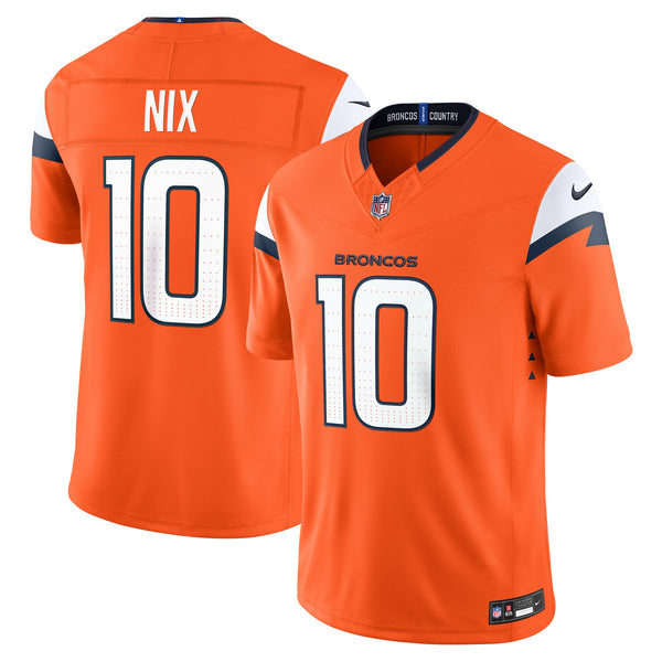 Denver Broncos Bo Nix Nike Orange Team Vapor F.U.S.E. Stitched Limited Jersey