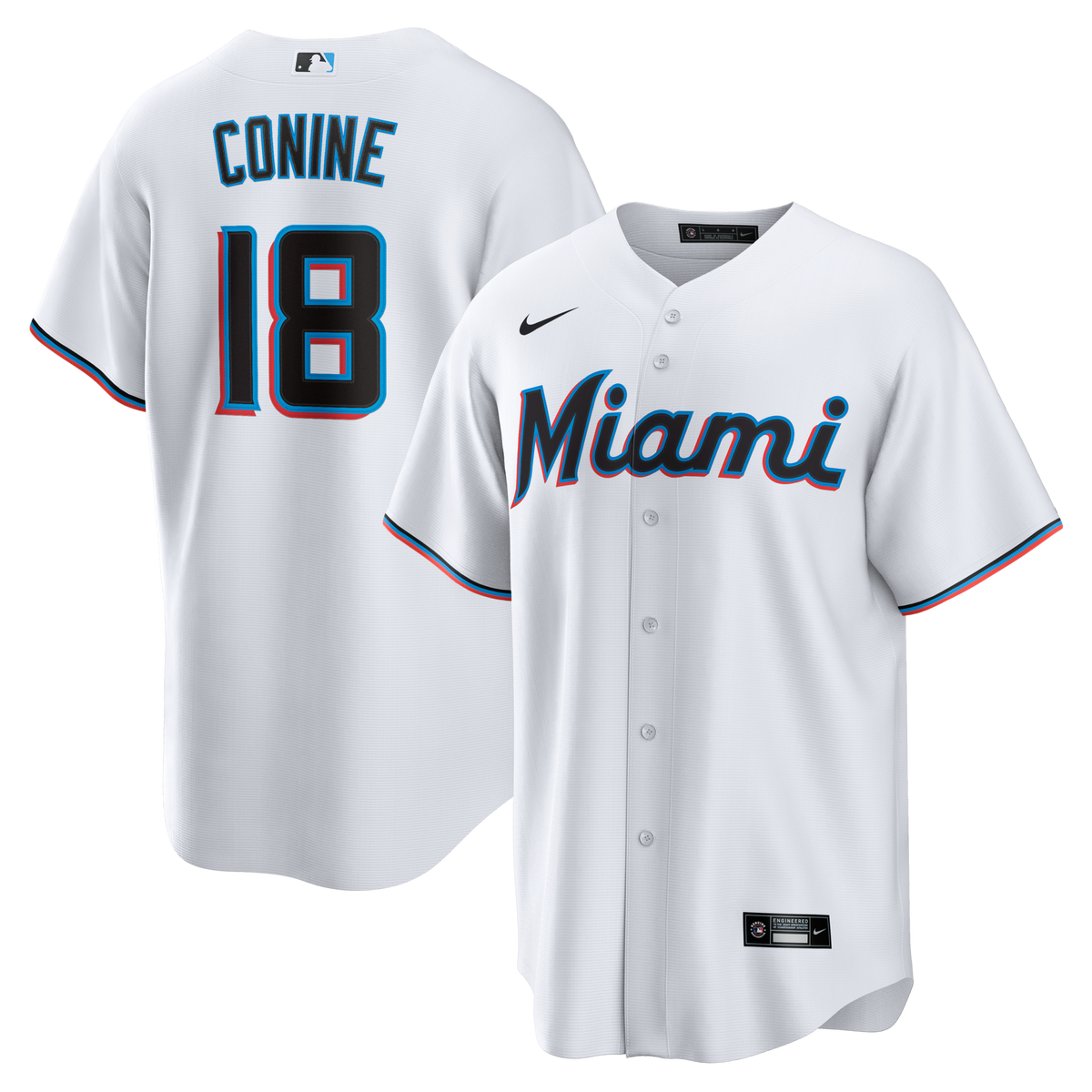 Miami Marlins Griffin Conine White Home Replica Jersey