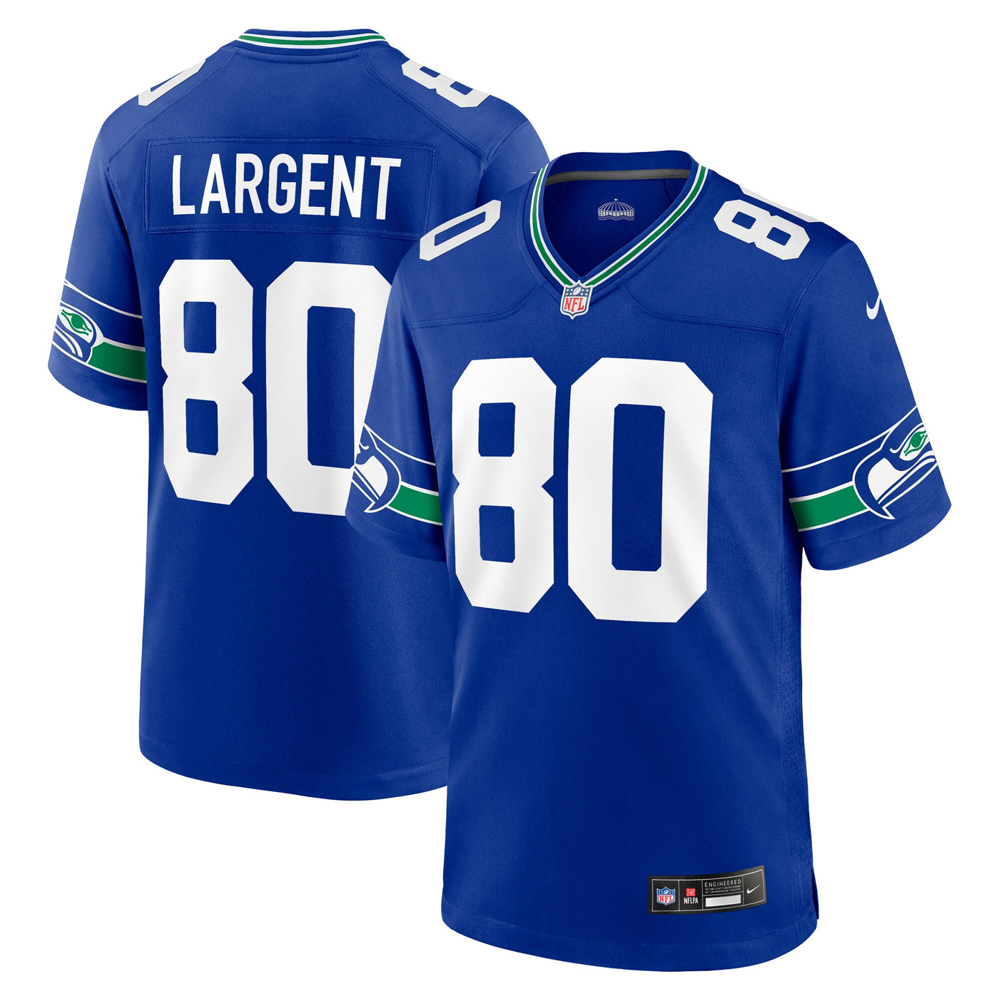 Seattle Seahawks Steve Largent Nike Royal Throwback Retired Player Game Jersey