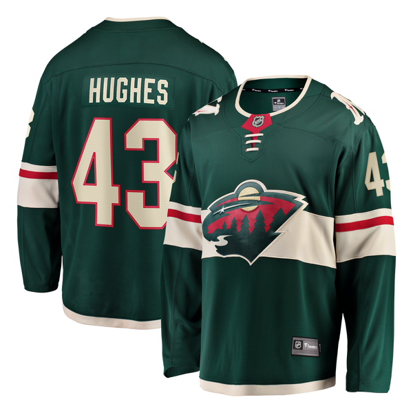 Minnesota Wild Quinn Hughes Fanatics Green Home Breakaway Jersey