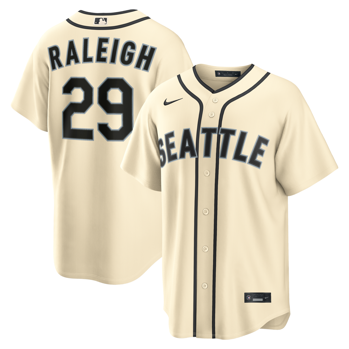 Seattle Mariners Cal Raleigh Nike Cream Alternate Replica Jersey