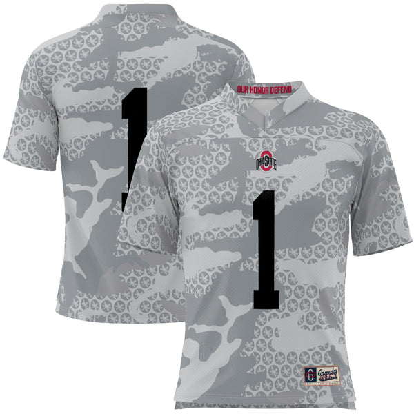GameDay Greats #1 Gray Ohio State Buckeyes Camo Football Jersey