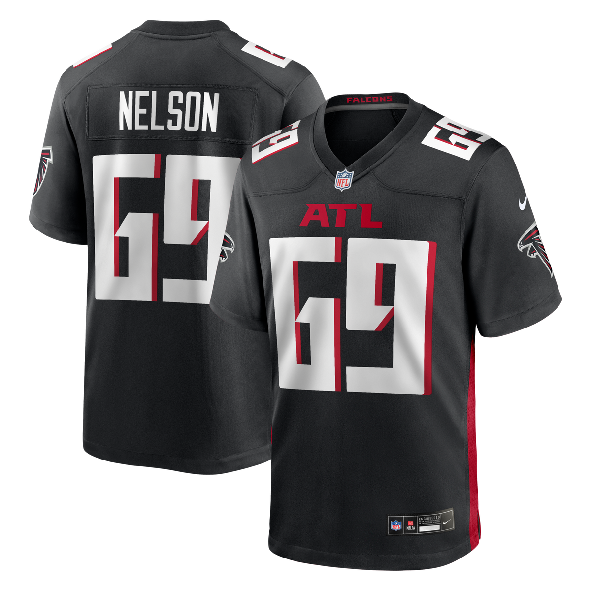 Atlanta Falcons Jack Nelson Black Team Game Jersey
